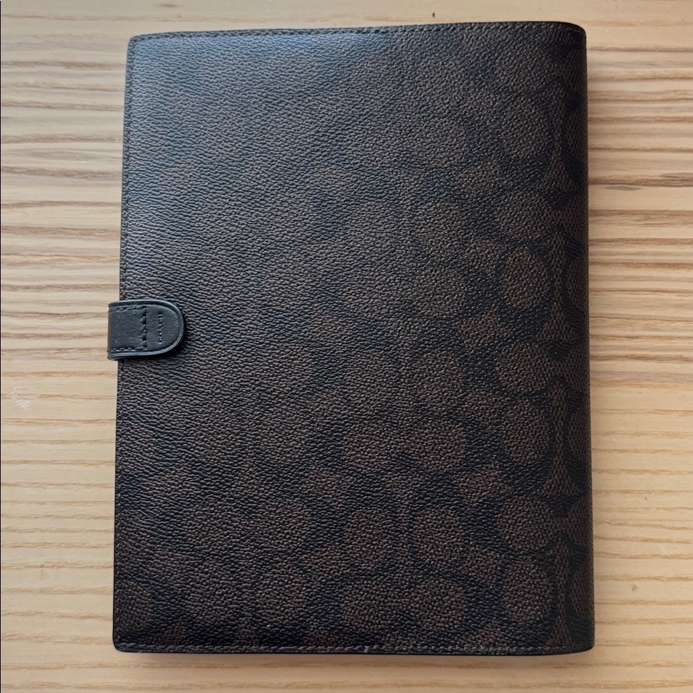 Coach Signature Canvas Notebook Cover Brown Black Monogram with Notebook - Picture 6 of 7